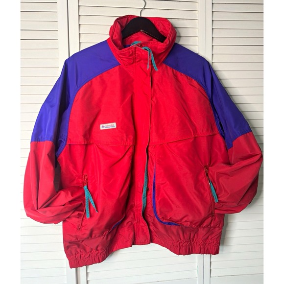 Columbia Other - Vintage 90s Columbia Powder Keg Women's XL Red Purple Teal Ski Jacket Retro